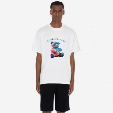 루이비통 남/녀 화이트 티셔츠 - Louis vuitton Unisex White Tshirts 