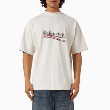 발렌시아가 남성 화이트 반팔티 - Balenciaga Mens White Tshirts 