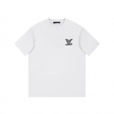 루이비통 남/녀 화이트 티셔츠 - Louis vuitton Unisex White Tshirts 