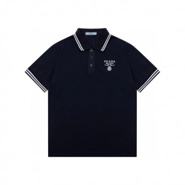 프라다 남성 화이트 네이비 반팔티 - Prada Mens Navy Polo Tshirts 