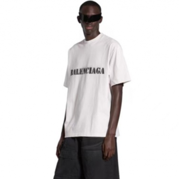 발렌시아가 남성 화이트 반팔티 - Balenciaga Mens White Tshirts 