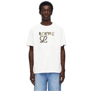로에베 남성 화이트 반팔티 - Loewe Mens White Tshirts 