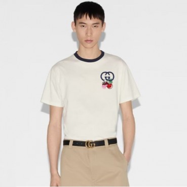 구찌 남성 화이트 티셔츠 - Gucci Mens White Tshirts 