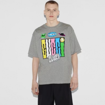 구찌 남성 그레이 반팔티 - Gucci Mens Gray Tshirts 