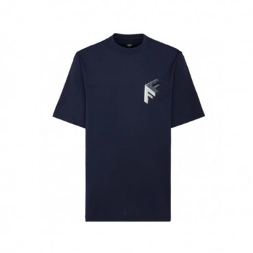 펜디 남성 네이비 티셔츠 - Fendi Mens Navy Tshirts 