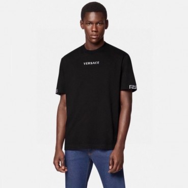 베르사체 남성 이니셜 블랙 티셔츠 - Versace Mens Initial Black Tshirts 