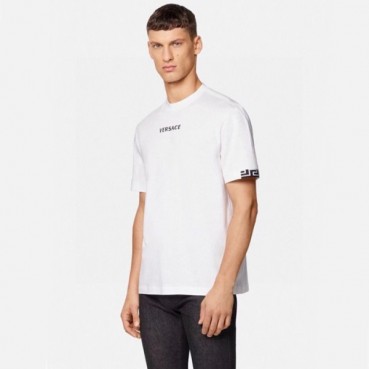 베르사체 남성 이니셜 화이트 티셔츠 - Versace Mens Initial White Tshirts 