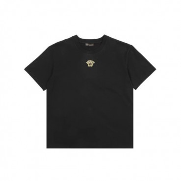 베르사체 남성 이니셜 블랙 티셔츠 - Versace Mens Initial Black Tshirts 