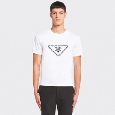 프라다 남/녀 화이트 티셔츠 - Prada Unisex White Tshirts 