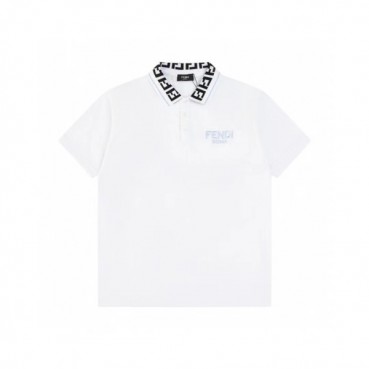 펜디 남성 화이트 티셔츠 - Fendi Mens White Tshirts 