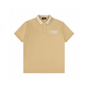 펜디 남성 베이지 티셔츠 - Fendi Mens Beige Tshirts 