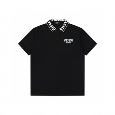 펜디 남성 블랙 티셔츠 - Fendi Mens Black Tshirts 