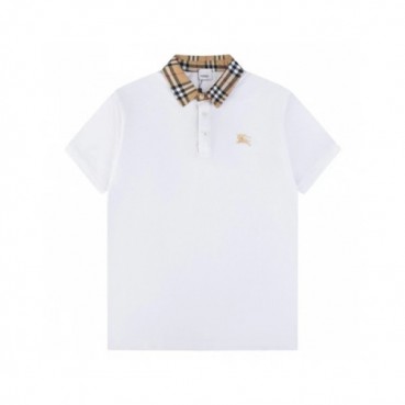 버버리 남성 화이트 폴로 반팔티 - Burberry Mens White Tshirts 