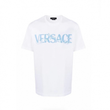 베르사체 남성 이니셜 화이트 티셔츠 - Versace Mens Initial White Tshirts 