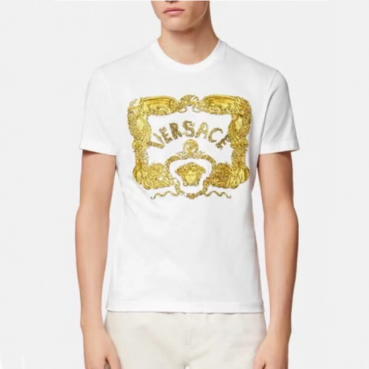 베르사체 남성 이니셜 화이트 티셔츠 - Versace Mens Initial White Tshirts 