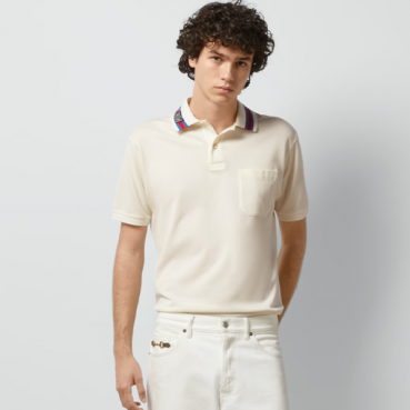 구찌 남성 화이트 폴로 반팔티 - Gucci Mens White Tshirts 