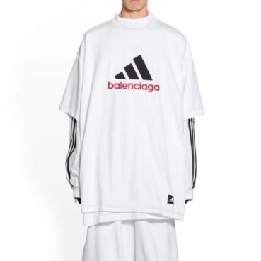 발렌시아가 남성 화이트 반팔티 - Balenciaga Mens White Tshirts 