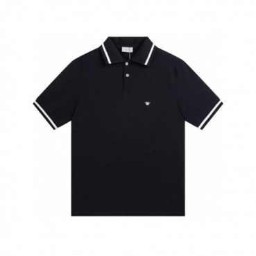 디올 남성 블랙 폴로 반팔티 - Dior Mens Black Tshirts 