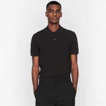 디올 남성 블랙 폴로 반팔티 - Dior Mens Black Tshirts 