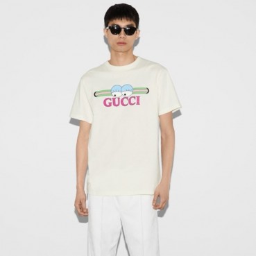 구찌 남성 화이트 티셔츠 - Gucci Unisex White Tshirts 
