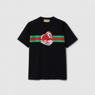구찌 남/녀 블랙 반팔티 - Gucci Unisex Black Tshirts 