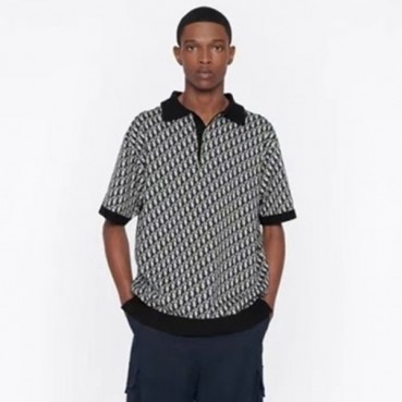 디올 남성 블랙 폴로 반팔티 - Dior Mens Black Tshirts 