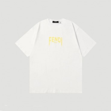 펜디 남성 화이트 크루넥 반팔티 - Fendi Mens White Tshirts 