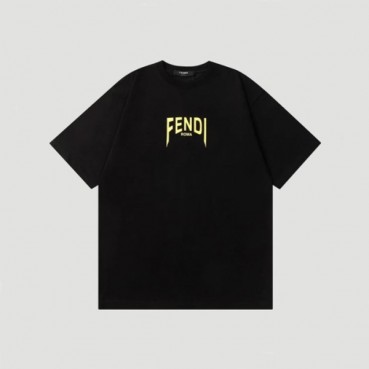 펜디 남성 블랙 크루넥 반팔티 - Fendi Mens Black Tshirts 