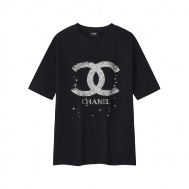 샤넬 남/녀 cc 블랙 반팔티 - Chanel Unisex Black Tshirts 