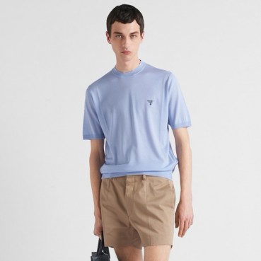 프라다 남성 크루넥 블루 반팔티 - Prada Mens Blue Tshirts 