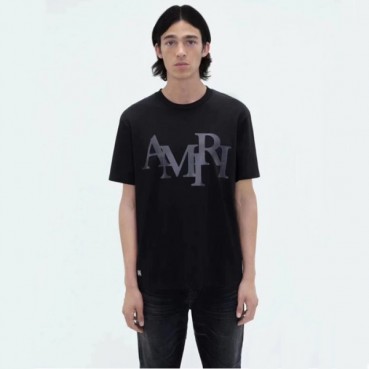 아미리 남성 블랙 크루넥 반팔티 - Amiri Mens Black Tshirts 
