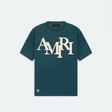 아미리 남성 블루 크루넥 반팔티 - Amiri Mens Blue Tshirts 