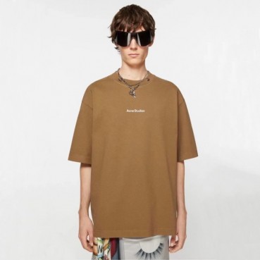 아크네 남/녀 카멜 크루넥 반팔티 - Acne Unisex Camel Tshirts 