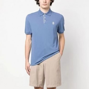 브루넬로쿠치넬리 남성 블루 폴로 반팔티 - Brunello Cucinelli Mens Blue Tshirts