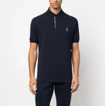 브루넬로쿠치넬리 남성 네이비 폴로 반팔티 - Brunello Cucinelli Mens Navy Tshirts