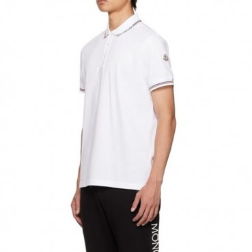 몽클레어 남성 화이트 폴로 반팔티 - Moncler Mens White Tshirts 
