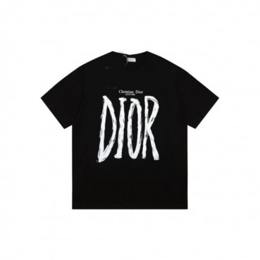 디올 남성 블랙 반팔티 - Dior Mens Black Tshirts 