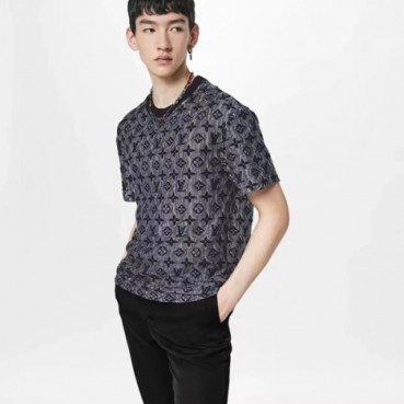 루이비통 남성 블랙 반팔티 - Louis vuitton Mens Black Tshirts 
