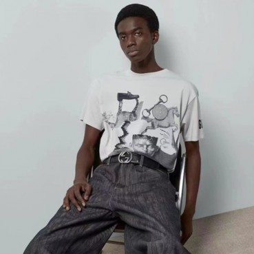 구찌 남성 화이트 반팔티 - Gucci Mens White Tshirts 