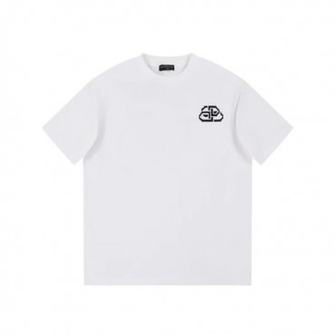 발렌시아가 남성 화이트 크루넥 반팔티 - Balenciaga Mens White Tshirts 