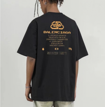발렌시아가 남성 블랙 크루넥 반팔티 - Balenciaga Mens Black Tshirts 