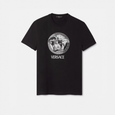 베르사체 남성 이니셜 블랙 반팔티 - Versace Mens Initial Black Tshirts 