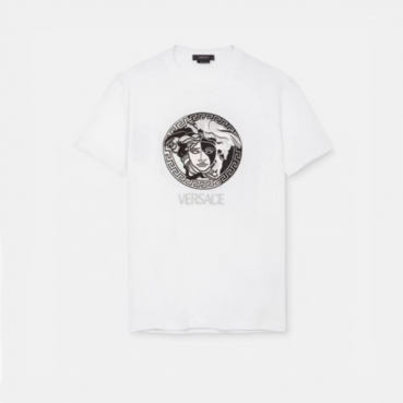 베르사체 남성 이니셜 화이트 반팔티 - Versace Mens Initial White Tshirts 
