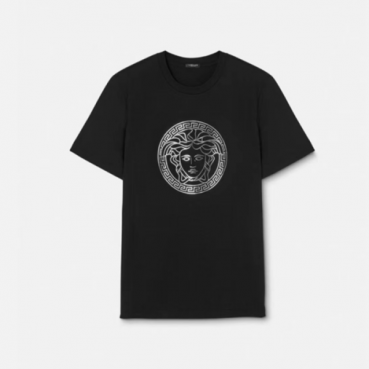 베르사체 남성 이니셜 블랙 반팔티 - Versace Mens Initial Black Tshirts 