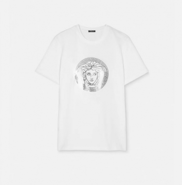 베르사체 남성 이니셜 화이트 반팔티 - Versace Mens Initial White Tshirts 