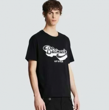 발망 남성 크루넥 블랙 반팔티 - Balmain Mens Black Tshirts 