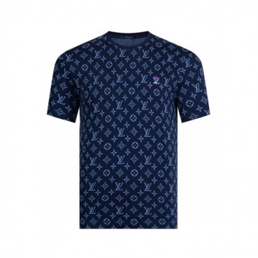루이비통 남성 블루 반팔티 - Louis vuitton Mens Blue Tshirts 