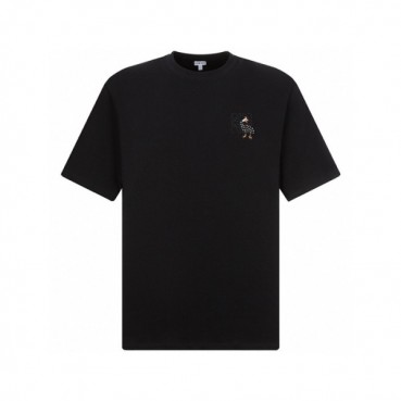 로에베 남/녀 이니셜 블랙 반팔티 - Loewe Unisex Black Tshirts 