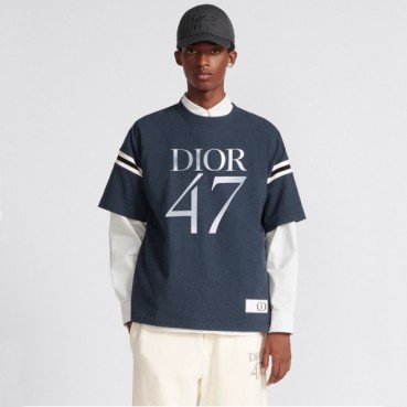 디올 남성 네이비 반팔티 - Dior Mens Navy Tshirts 