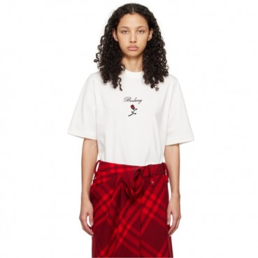 버버리 남/녀 아이보리 반팔티 - Burberry Unisex Ivory Tshirts 